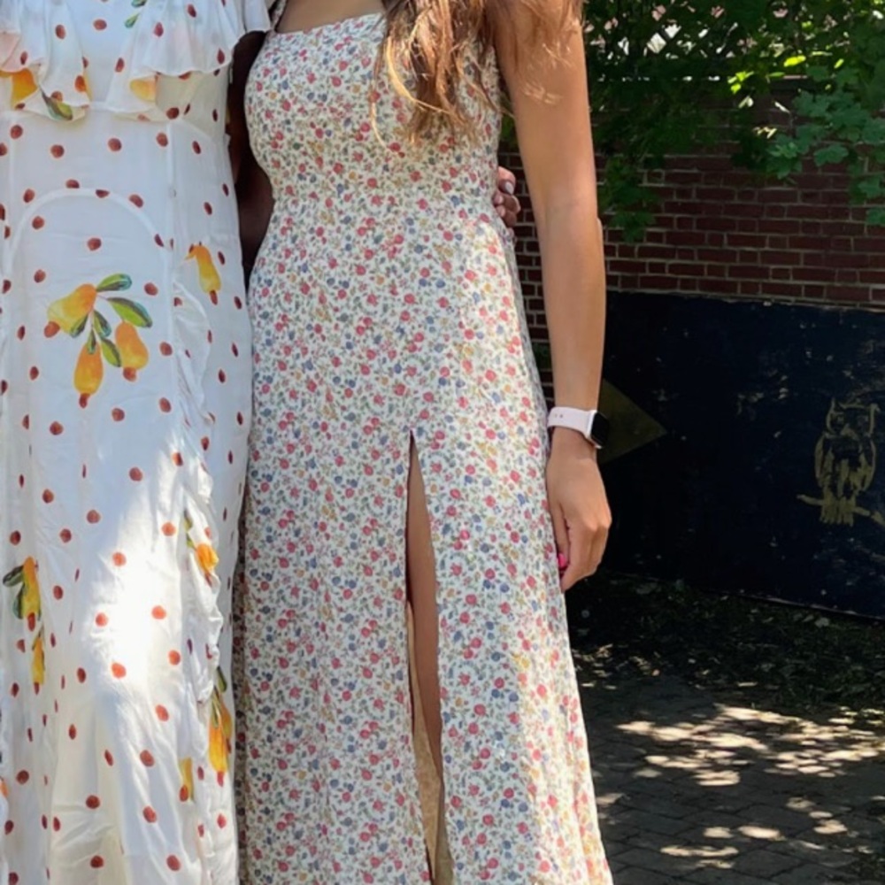 Reformation Cream Sundress Sleeveless Midi